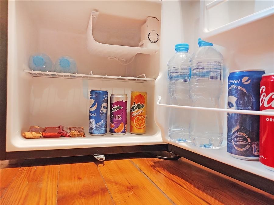 Mini fridge in the room